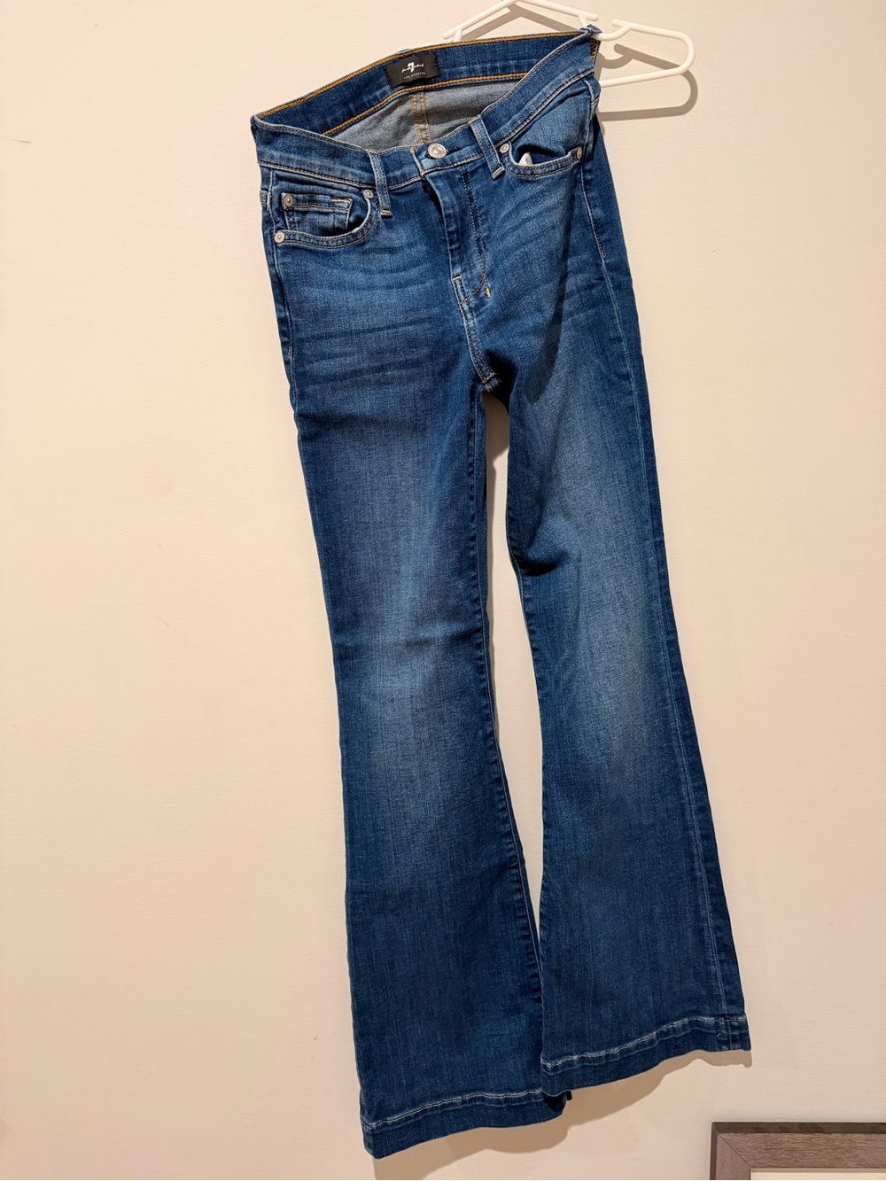 7 For All Mankind Medium Blue Flare Jeans